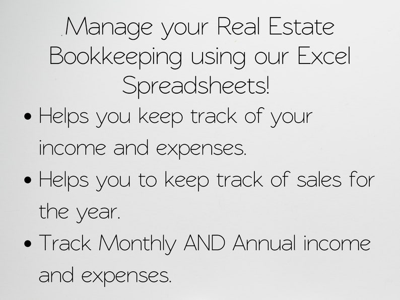 Real Estate Bookkeeping Real Estate Book Keeping Realtor Etsy