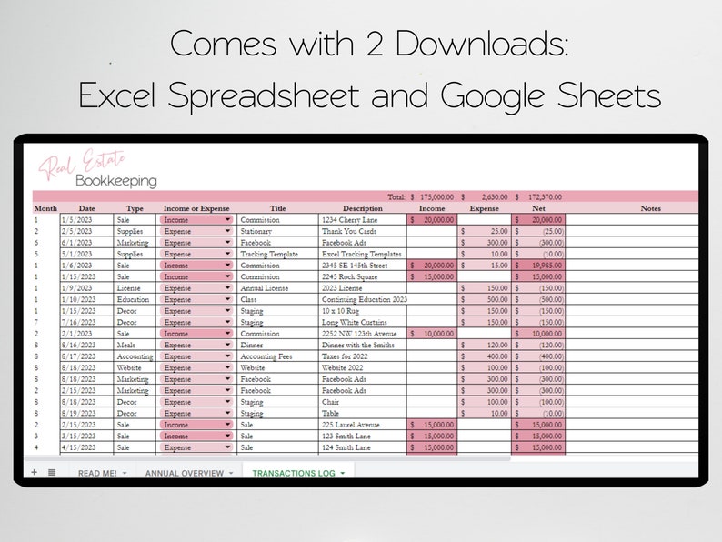 Real Estate Bookkeeping Real Estate Book Keeping Realtor Etsy