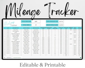 Mileage Log Excel, Mileage Calculator, Mileage Form, Mileage Tracker, Mileage Tracking, Travel Chart, Miles Traveled, Vehicle Mileage Excel