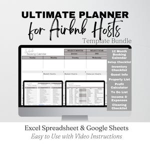 Megabundel voor kortetermijnverhuur van onroerend goed, Google-spreadsheet voor verhuur, spreadsheetsjabloon voor verhuur, checklist inventarislijst hostsjabloon Excel