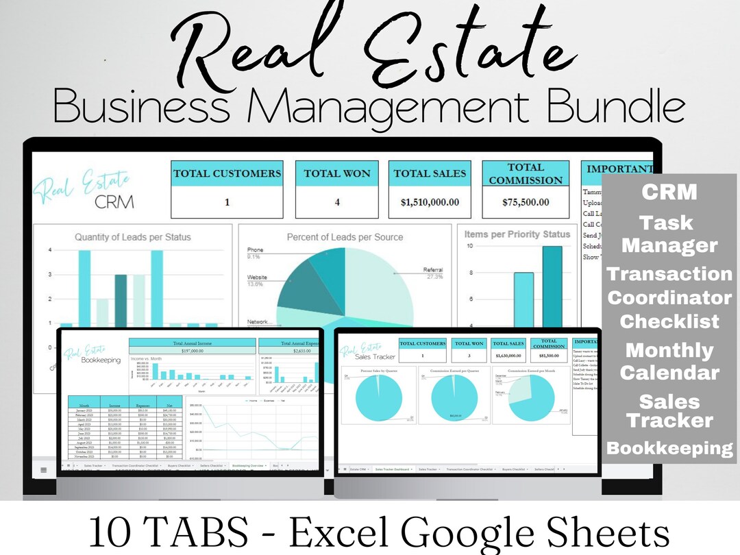 Real Estate Management Template Bundle, Transaction Checklist ...