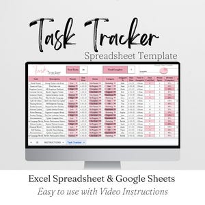Task Tracker, Employee Task List, Time Management, Task Planner Google Sheet Spreadsheet, Work Planner, Project Planning, Team Management