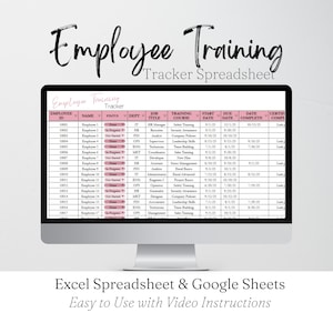 Employee Training Tracker Template, HR Spreadsheet Google Sheets, Human Resources Certification, New Hire Tracking Excel