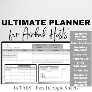 Short Term Property Rental Mega Bundle, Rental Checklist Google Sheets, Rental Spreadsheet Template, Host Template Inventory Checklist Excel