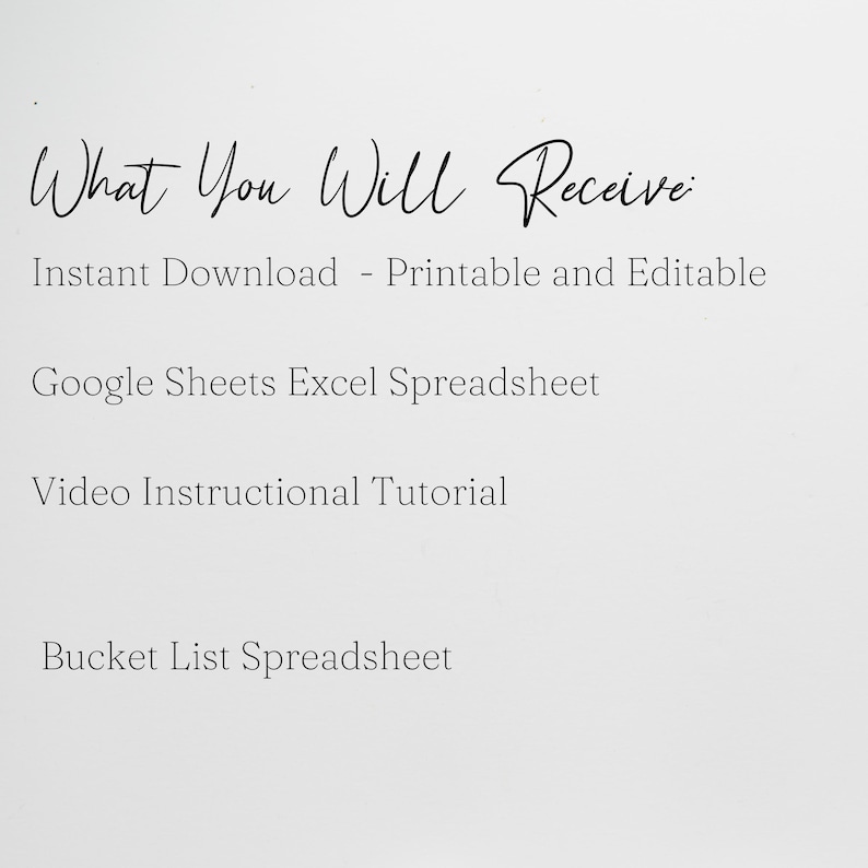 Bucket List Template Excel Spreadsheet, Bucket List Journal, Bucket List Google Sheets Editable , Bucket List Planner, To Do List Digital image 5