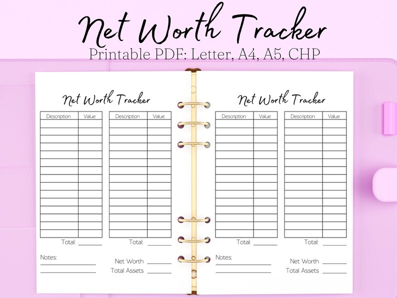 Net Worth Tracker, Net Worth Template, Networth Template, Networth ...