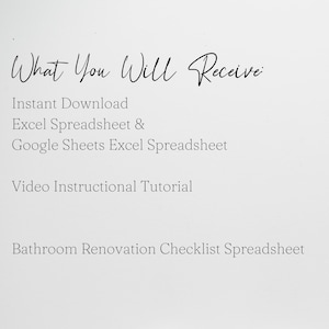 Bathroom Renovation Checklist Google Sheets, Bathroom Remodel Check List Excel Spreadsheet, Home Bath Remodel Guide Planner Template image 5