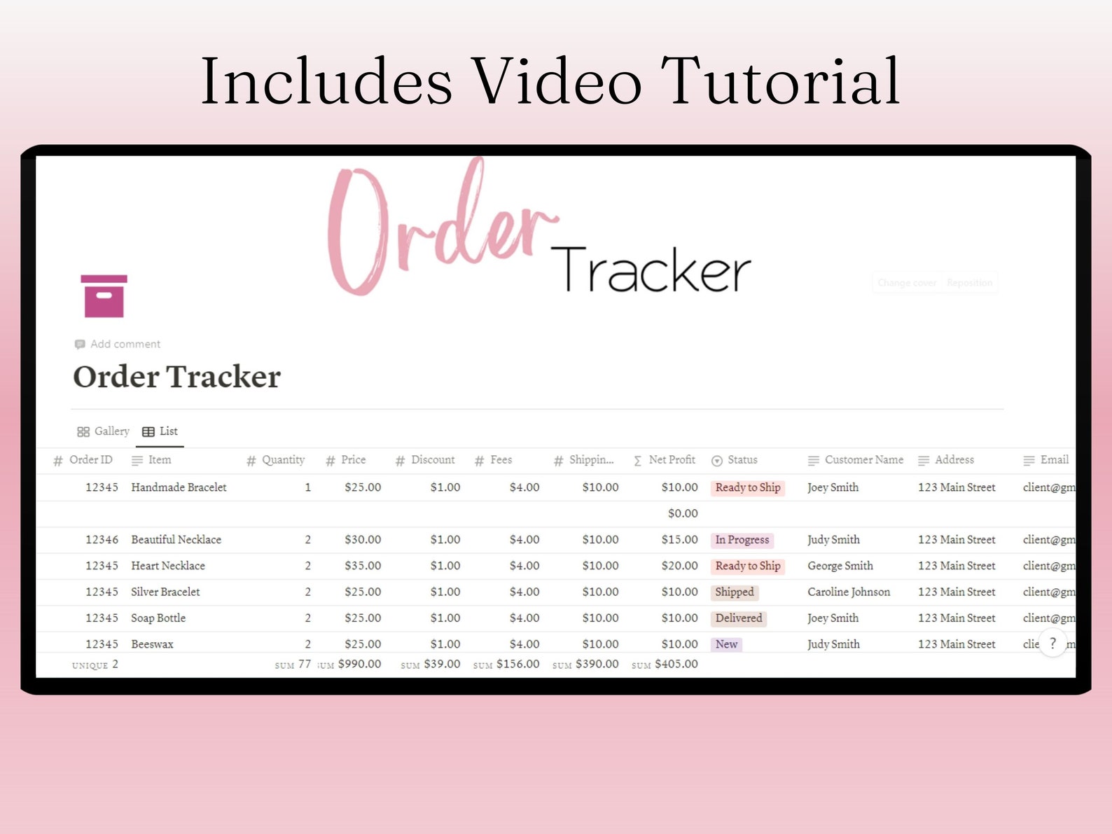 Order Tracker Notion Template Order Tracker Notion Templates, Small ...