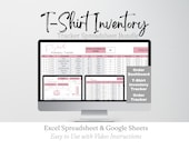 Tshirt Inventory Tracker, Tshirt Inventory Spreadsheet Template, Log, Tshirt Business log, Apparel Templates, Excel Spreadsheet Google Sheet