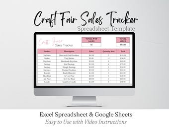 Craft Fair Sales Log Google Sheet, Craft Show Market Sales Tracker Excel Spreadsheet Template, Vendor Fair Sales Tracking