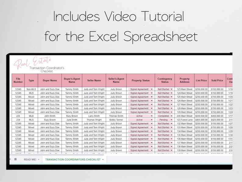 Real Estate Transaction Coordinator Checklist, Realtor Transaction Checklist, Transaction Coordinator Tracker, Coordinator Templates Log image 3
