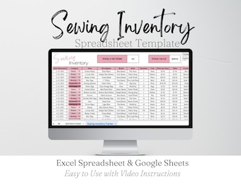 Sewing Inventory Tracker, Sewing Organizer, Sewing Templates, Sewing Business Inventory Log, Craft Organization for Thread, Pattern, Fabric