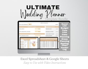 Excel Wedding Planner Google Sheets, Wedding Planner Template, Wedding Planner Excel Template, Wedding Planning Spreadsheet Google Sheets
