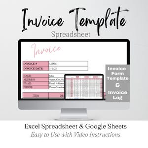 Invoice Template Google Sheets, Invoice Form Tracker, Custom Invoice Generator, Editable Invoice Template Excel Spreadsheet Invoice Tracking