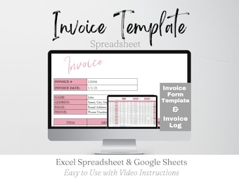 Invoice Template Google Sheets, Invoice Form Tracker, Custom Invoice Generator, Editable Invoice Template Excel Spreadsheet Invoice Tracking