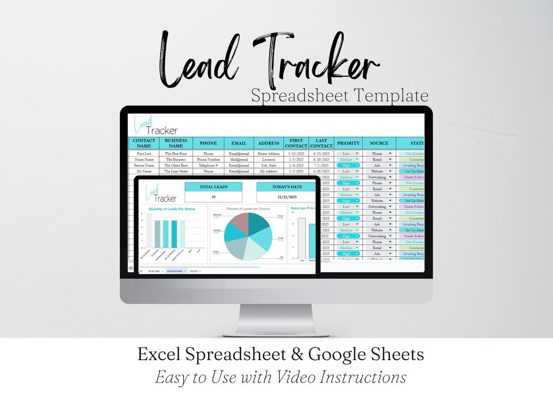 Lead Management, Lead Tracker Google Sheet, Lead Tracking Spreadsheet ...