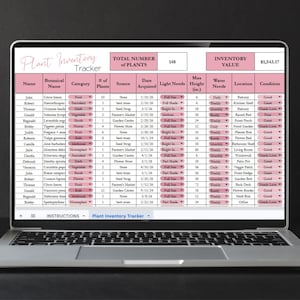 Plant Inventory Tracker Spreadsheet Template, Plant Journal, House Plant Spreadsheet Farm Management, Indoor Plants Garden Log Outdoor Plant image 10
