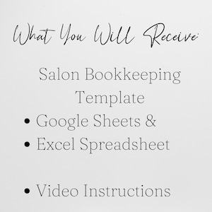 Salon Bookkeeping Template, Hair Salon Income and Expenses Tracker Log, Beauty Salon, Nail Salon Hair Salon Excel Spreadsheet Google Sheets image 5