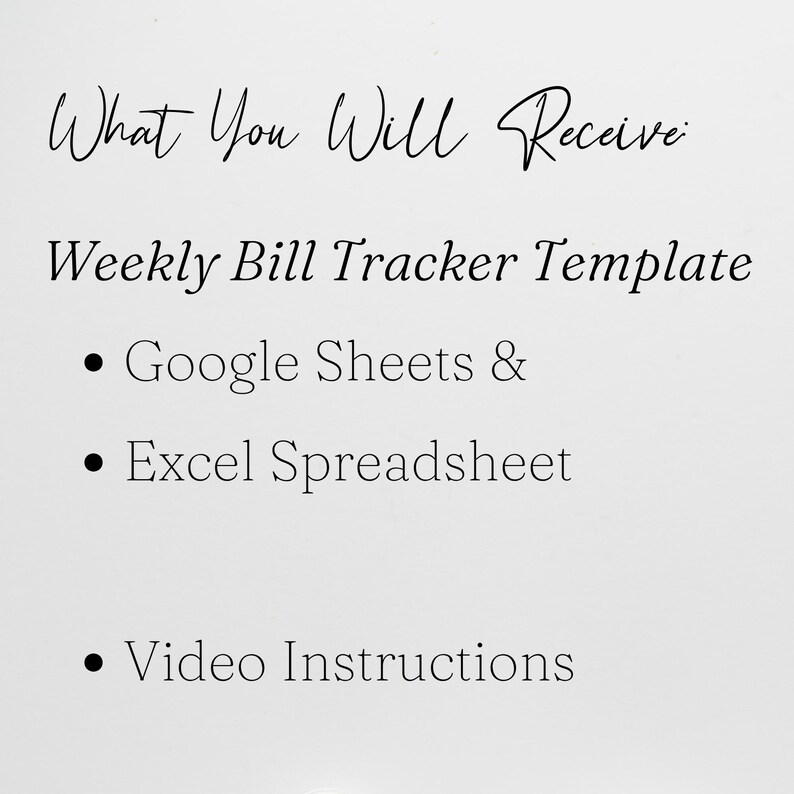 Weekly Bill Tracker Excel Spreadsheet, Weekly Planner Budget Template ...