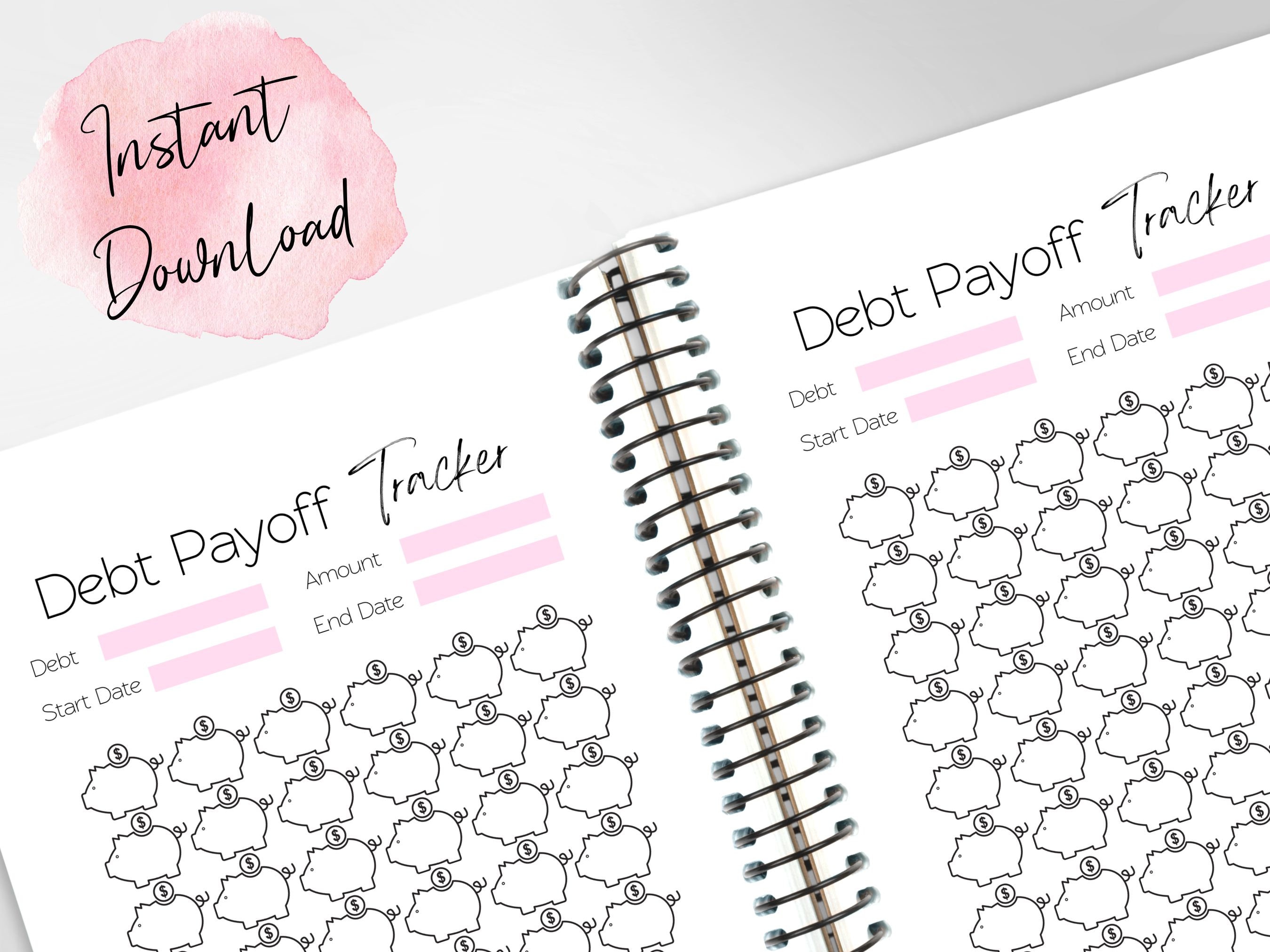 Debt Payoff Tracker Piggy Bank Printable PDF Debt Printable - Etsy
