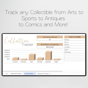 Collection Tracker Template Excel Spreadsheet, Comics, Model Cars ...