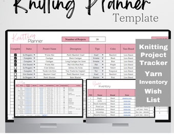 Knitting Planner, Knitting Tracker, Knitting Project Planner, Knitting Progress, Knitting Organizer, Knitting Projects, Knitting Template