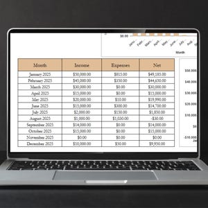Vastgoedboekhouding, makelaarsboekhouding, inkomsten- en uitgaventracker Excel Inkomstentracker Google Spreadsheets Excel, vastgoedboekhouding afbeelding 10
