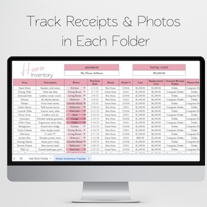 Home Inventory Template, Home Inventory Checklist, Home Inventory Spreadsheet Home Inventory tracker Personal Property Valuables Spreadsheet image 8