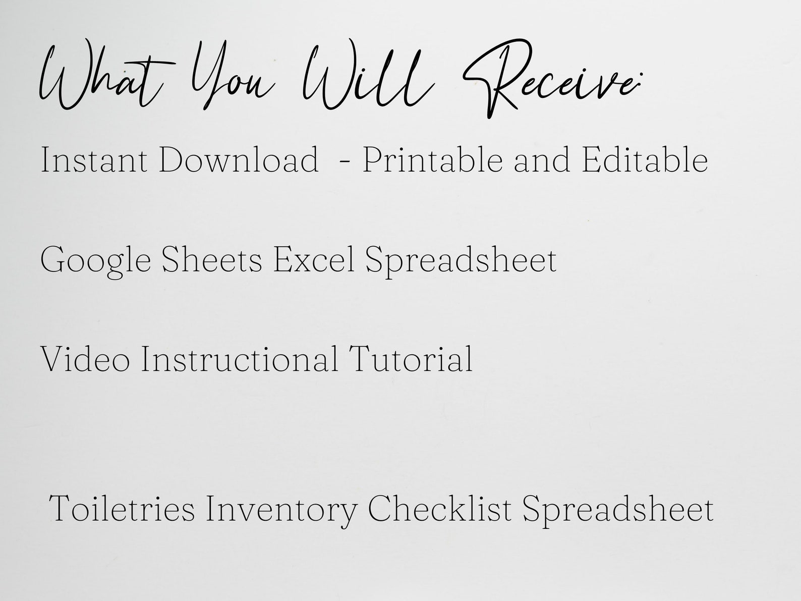 Toiletries Inventory, Toiletries Packing List for Travel, Household