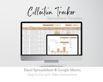 Collection Tracker Template Excel Spreadsheet, Comics, Model Cars, Sports, Antiques, Toys Collectible Tracking Editable Sheet Google Sheets