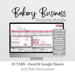 Bakery Business Plan, Bakery Spreadsheet, Bakery Order Form, Bakery Template Google Sheets, Cake Business Bundle Planner, Recipe Calculator