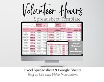 Volunteer Stunden Log Sheet, Community Service Tracker Vorlage Google Sheets, Volunteering Tracking Excel Spreadsheet
