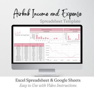 Foglio di calcolo Excel per il monitoraggio delle entrate e delle spese degli immobili in affitto, foglio di calcolo di Google Sheets per immobili in affitto a breve termine, foglio di calcolo Excel per la contabilità delle case vacanze