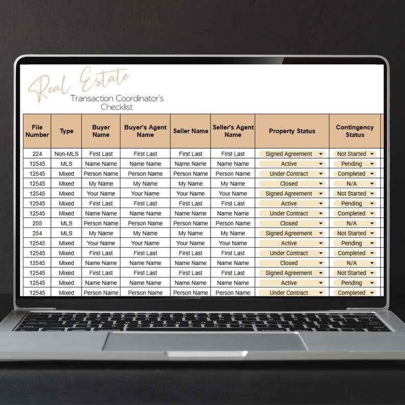 Realtor Transaction Checklist, Real Estate Excel Spreadsheets, Transaction Coordinator Tracker, Transaction Coordinator Templates Checklist image 10