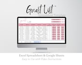 Guest List Excel Template, Invite Tracker, RSVP Tracker Google Sheet, Wedding Guest List, Address List, Party Planning, Invitation Tracker