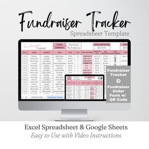 Fundraiser Tracker Spreadsheet Template, Fundraising Template Google Sheets, Sports Donations Form School Excel Nonprofit Organization Sheet