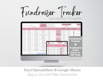 Fundraiser Tracker Spreadsheet Vorlage, Fundraiser-Vorlage Google Sheets, Sportspendenformular Schule Excel für gemeinnützige Organisation
