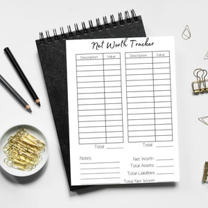 Net Worth Tracker, Net Worth Template, Networth Template, Networth ...