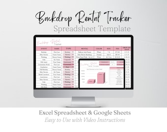 Backdrop Rental Tracker Google Sheets, Rental Business Template Excel, Photo Booth Rental Equipment Tracker, Party Backdrop, Event Planner