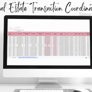 Realtor Transaction Checklist, Real Estate Excel Spreadsheets, Transaction Coordinator Tracker, Transaction Coordinator Templates Checklist