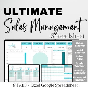 Excel-spreadsheet verkoopplannersjabloon, Excel-spreadsheet verkoopbeheersjabloon, Google Documenten, Sales Tracker, Sales-CRM, leadtracker