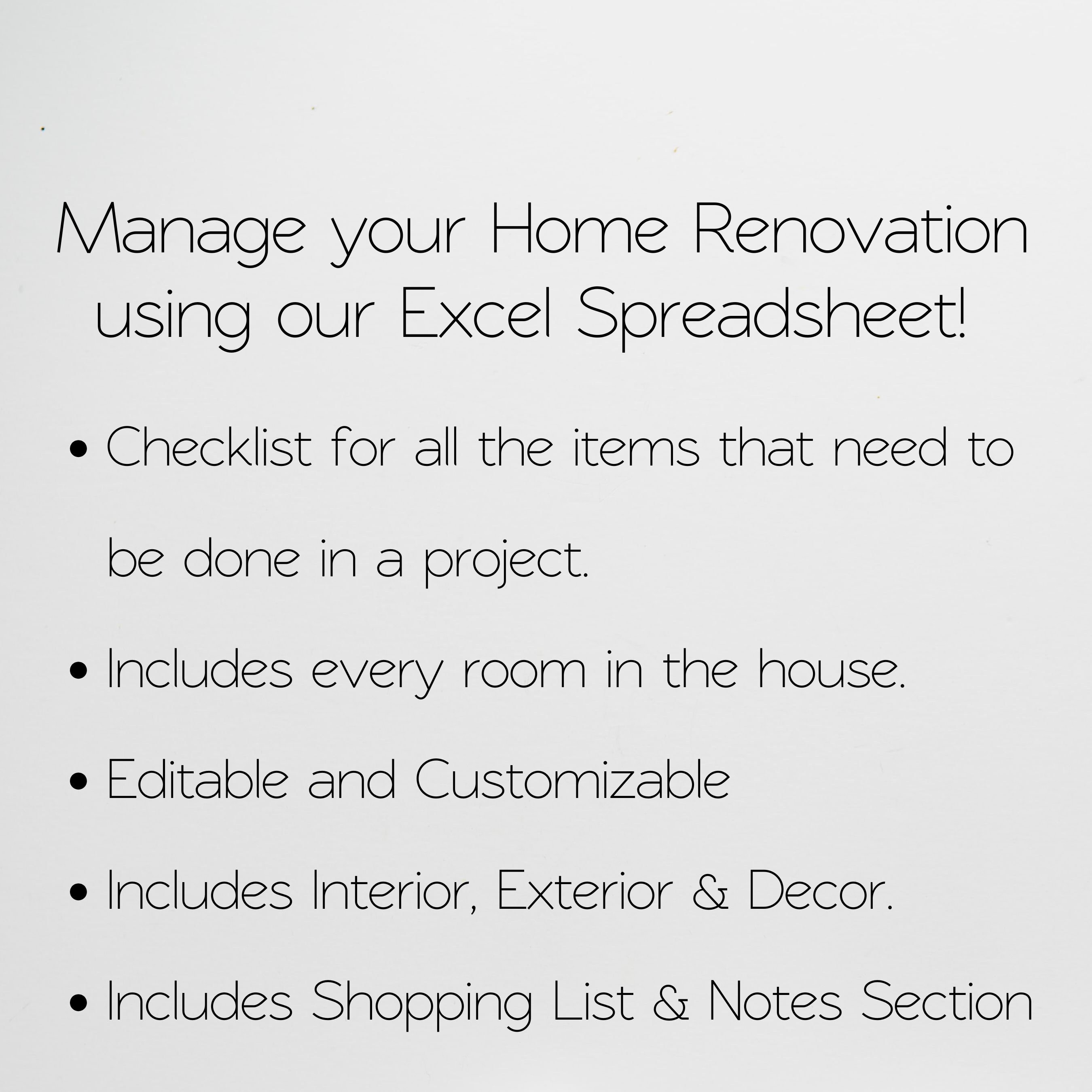 Home Remodel Checklist, Kitchen Renovation, Bathroom Renovation ...
