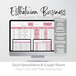 Esthetician Business Bundle Google Sheets, Skincare Business Planner Template Beauty Business Templates Skin Care Beauty Spa Business Excel