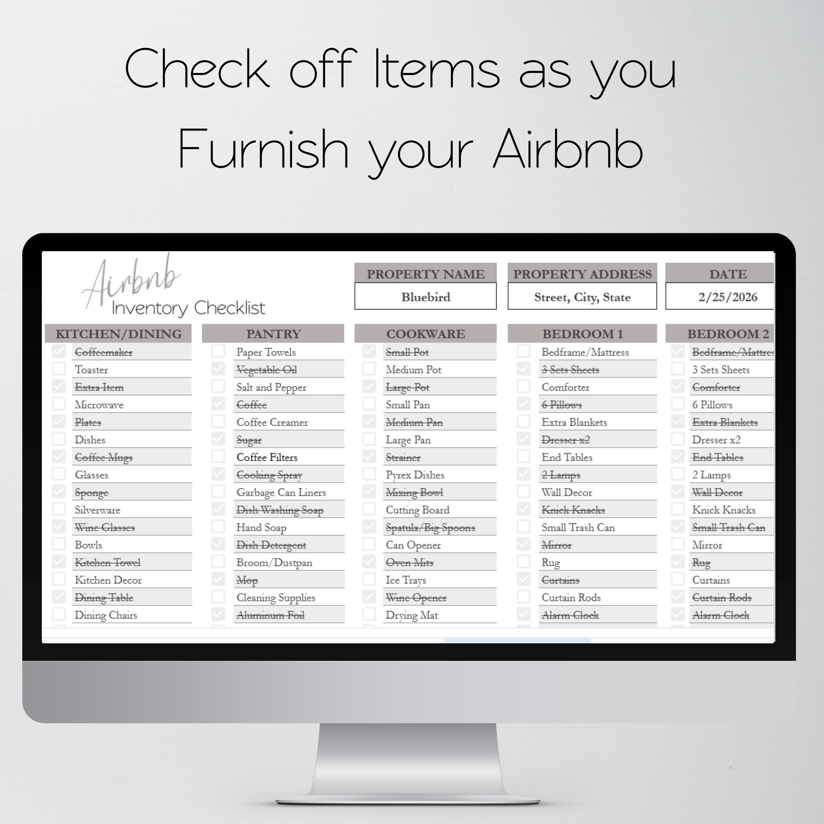 Furniture Inventory Checklist Template, Checklist Inventory Bundle ...