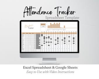 Attendance Tracker for Google Sheets, Attendance Sheet, Attendance Record, Attendance Log Attendance Tracker Excel Log School Class Template
