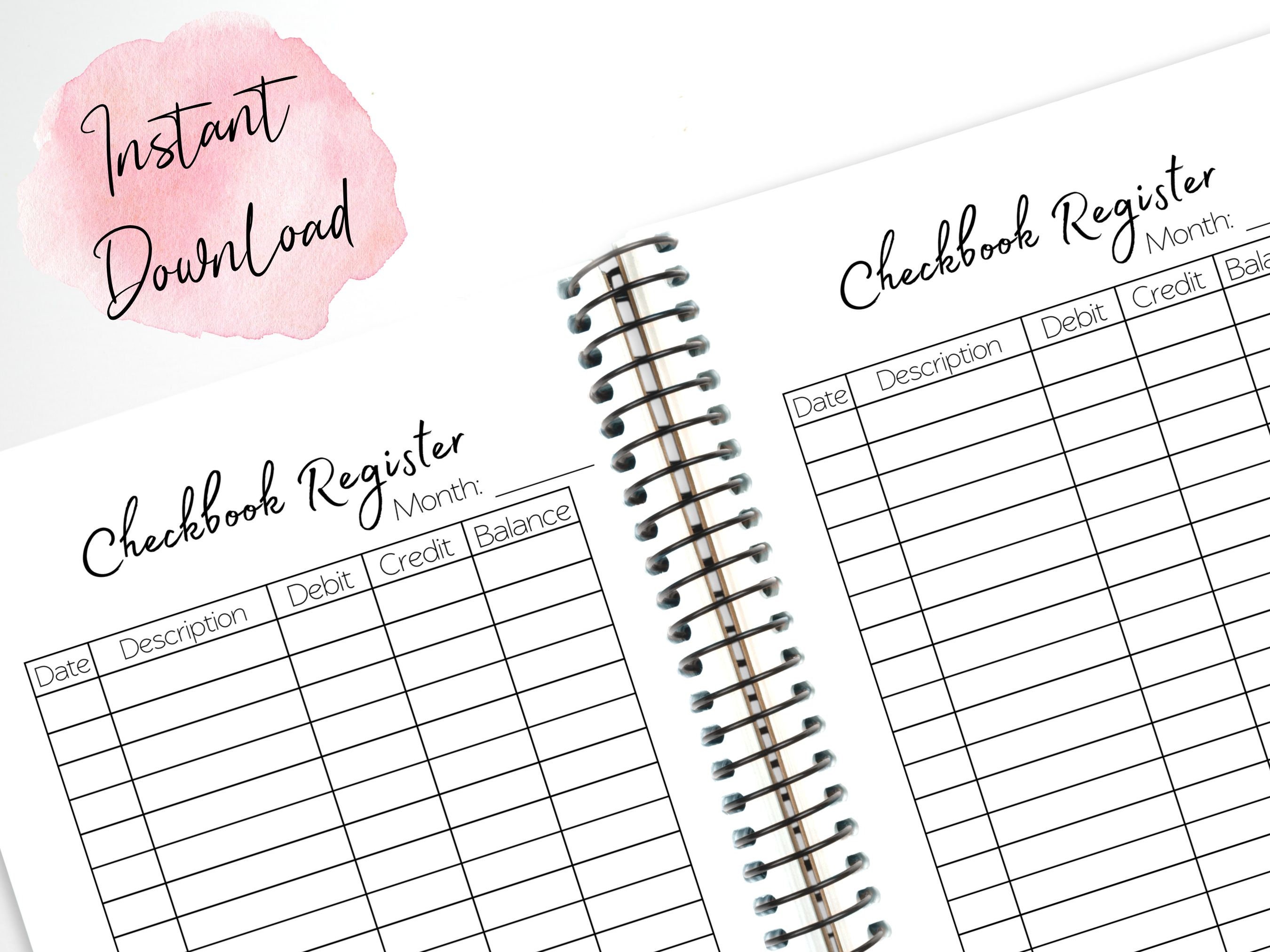 Checkbook Register Printable Check Book Register Checkbook Etsy