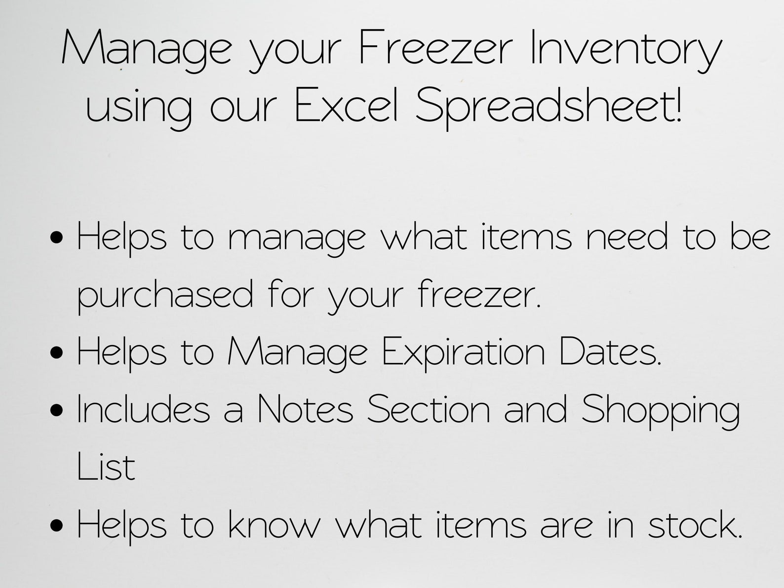 Freezer Inventory Template Freezer Checklist Freezer List Etsy
