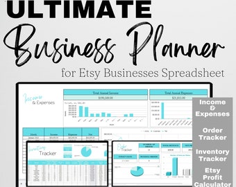 Business Planner Excel, Business Expense Tracker Google Sheets, Inventory Tracker Excel, Etsy Profit Spreadsheet, Income and Expense Tracker