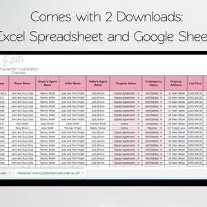 Real Estate Transaction Coordinator Checklist, Realtor Transaction Checklist, Transaction Coordinator Tracker, Coordinator Templates Log image 4