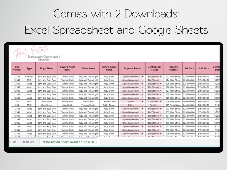 Real Estate Transaction Coordinator Checklist, Realtor Transaction Checklist, Transaction Coordinator Tracker, Coordinator Templates Log image 4